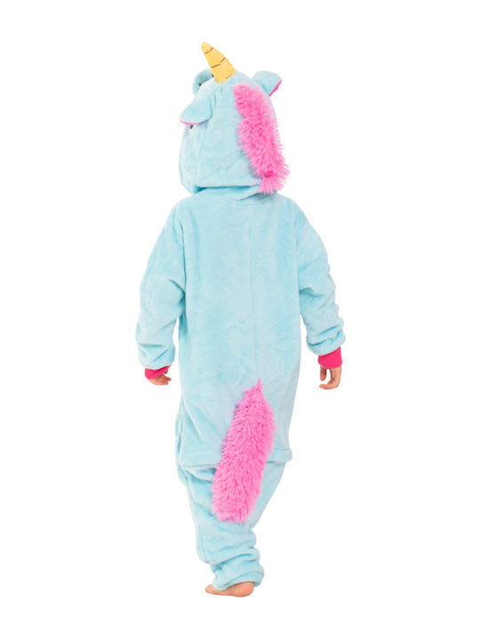 Kinder Einteiliger Schlafanzug Winterlich Fleece Blue
