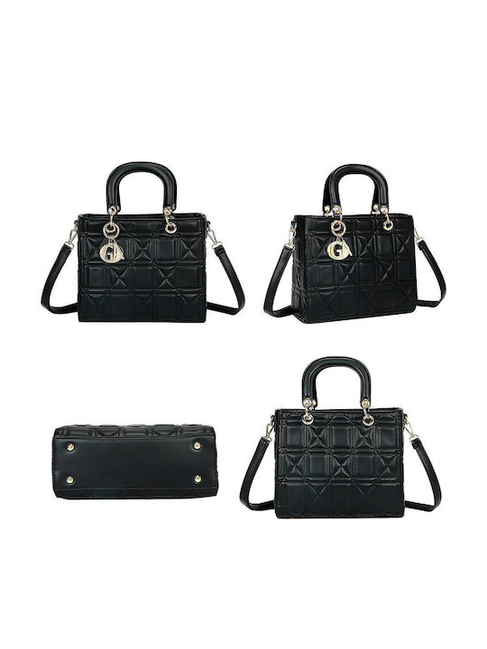 Gallantry Quilted Women's Handbag Shoulder Strap Black