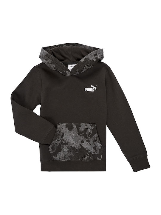 PUMA Kids Sweatshirt with Hood and Pockets Black
