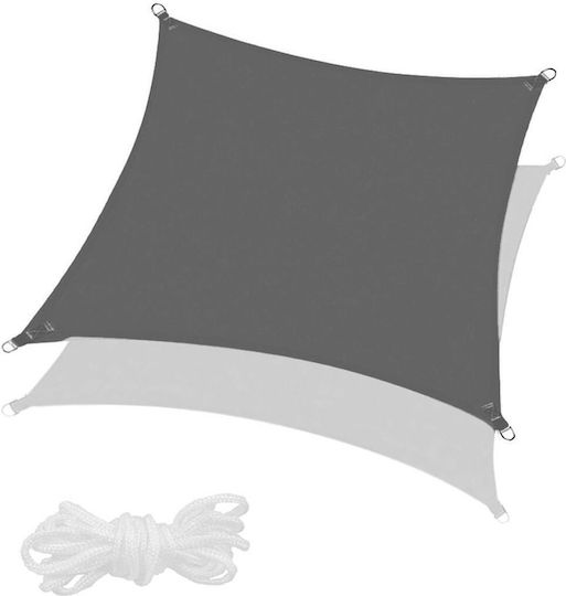 5x5 m Wasserdichtes Sonnensegel Terrasse Balkon UV-Schutz Grau