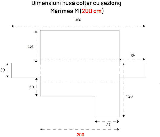 Sofazip Ελαστικό Κάλυμμα Γωνιακού Καναπέ Dark Gray 240εκ.