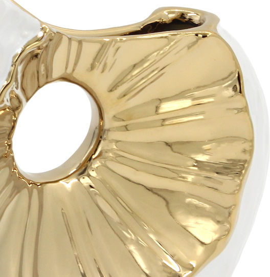 Keskor Βάζο Κεραμικό Λευκό 16x7.5xΥ17cm