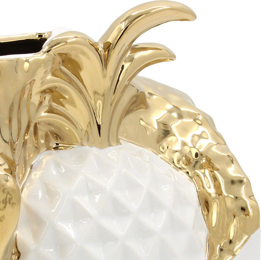 Keskor 78694 Keramik Tischdekoration 14x8x22 Aus Ananas Weiß Gold Keskor 78694 Keramik Tischdekoration 14x8x22 Aus Ananas Weiß Gold