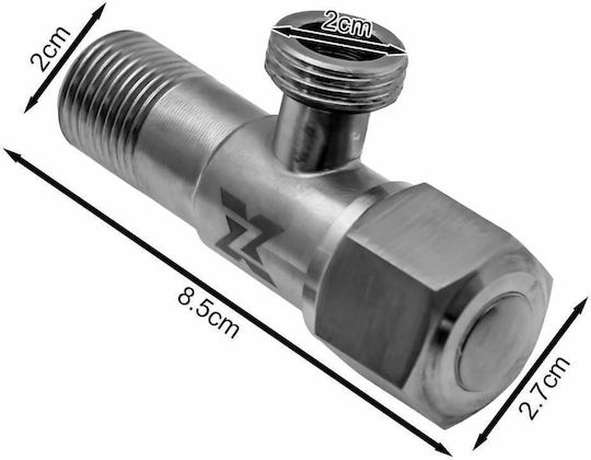 Corner Water Switch 1/2" 1/2" Silver 23730