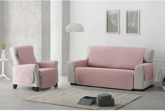 Sofazip Elastische Abdeckung für Zweisitziges Sofa Rosa 110εκ. 1Stück SZMATROZBEJ