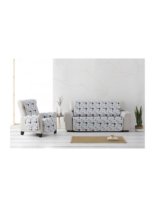 Sofazip Elastische Abdeckung für Vier-Sitzer-Sofa Weiß 200εκ. 1Stück SZMATSURF
