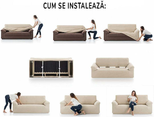 Sofazip Еластичен Калъф За 3-местен диван Brown 230εκ. 1бр SZCHSPTMARO