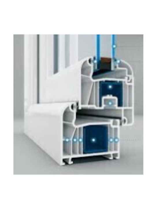 Hinged Window PVC W100xH100cm
