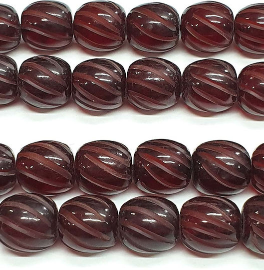 Roloi Komboloi Graven Mastic Worry Beads with 33 Beads Burgundy 32cm