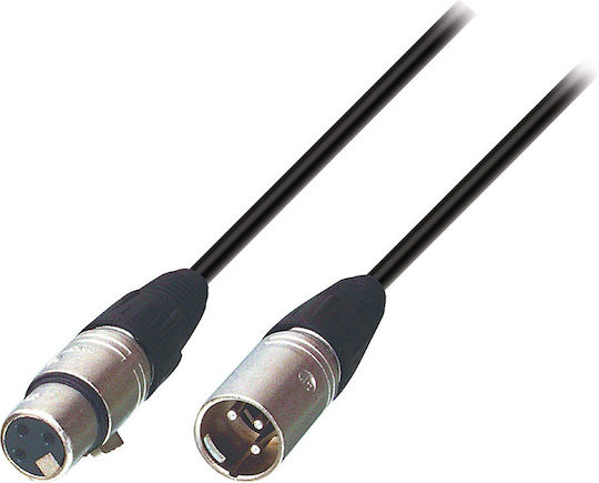 Tasker Lautsprecherkabel XLR-Stecker Male 3-polig zu XLR-Buchse 3-polig 3m Schwarz