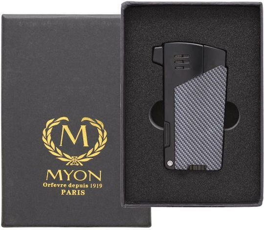 Мек Пламък Карбон Инструменти Myon Запалка Пламък в Черен Цвят