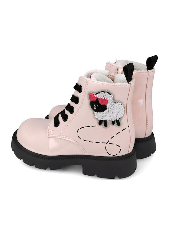 Anatomisch Lederne Kinderstiefel mit Reißverschluss Rosa
