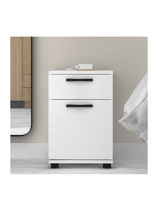 Κομοδίνο Veto Veto Ξύλινο Λευκό 40x39x57cm GP028-0118,3