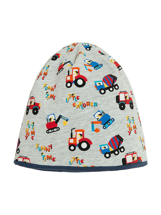 Little Explorer Kids Beanie Double Sided Fabric Blue