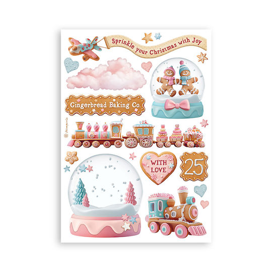 Αυτοκόλλητα Washi Pad A5 8 Φύλλα Candy Christmas Stamperia