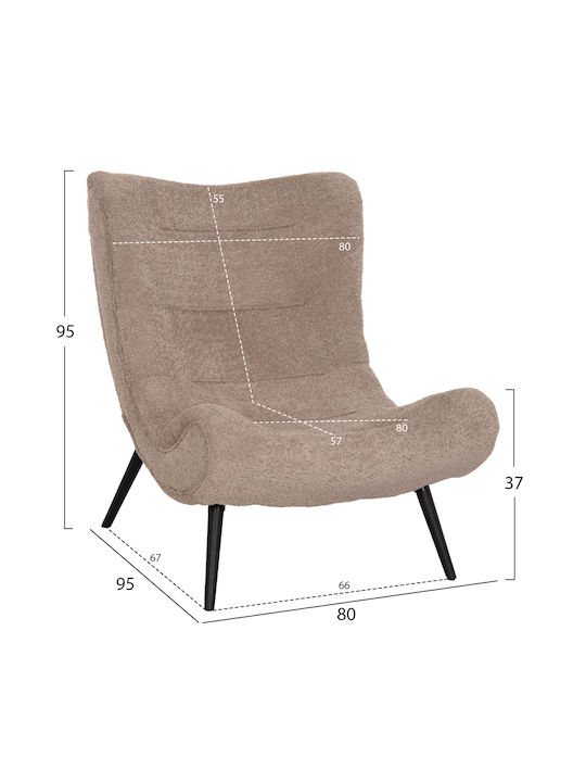 Brym Sessel Dark Beige 80x95x95cm