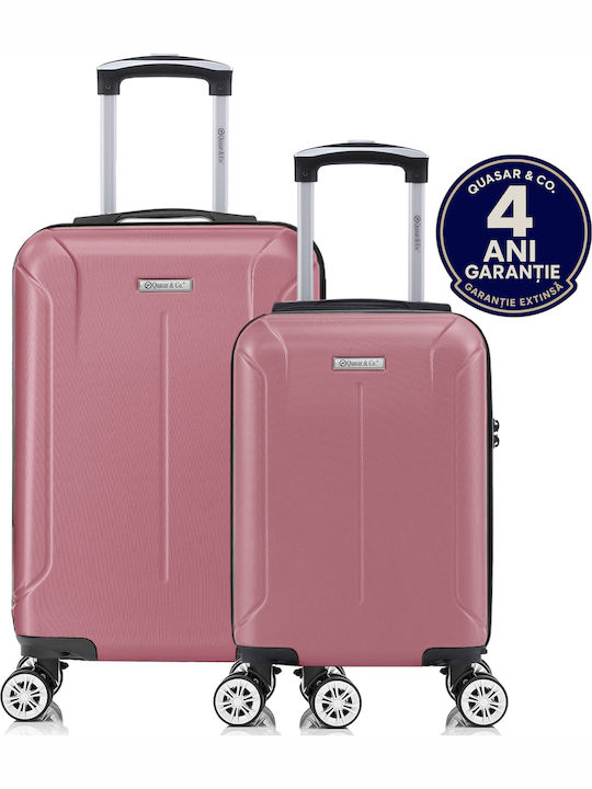 Quasar Valize de Călătorie Dure Powder Pink cu 4 roți Set 2buc