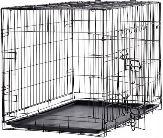 Extensibil Parc pentru Câini din Metal de Culoare Negru 107 x 69 x 76cm