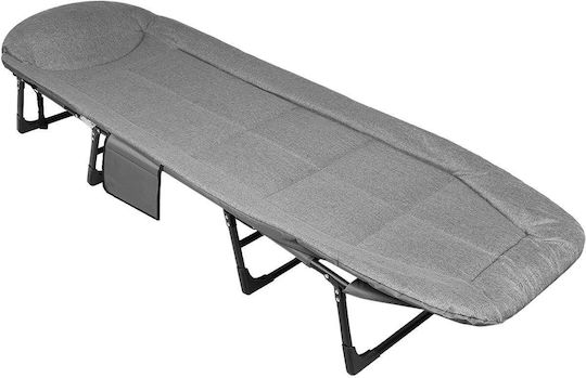 Klappbett mit Matratze 2,5cm Einzel Grau 200x65x29cm