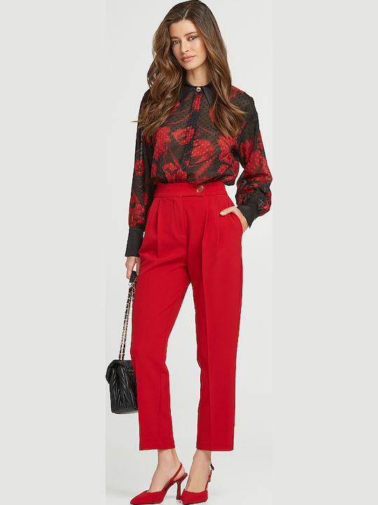 Women's Chino Trousers Regular Fit Red