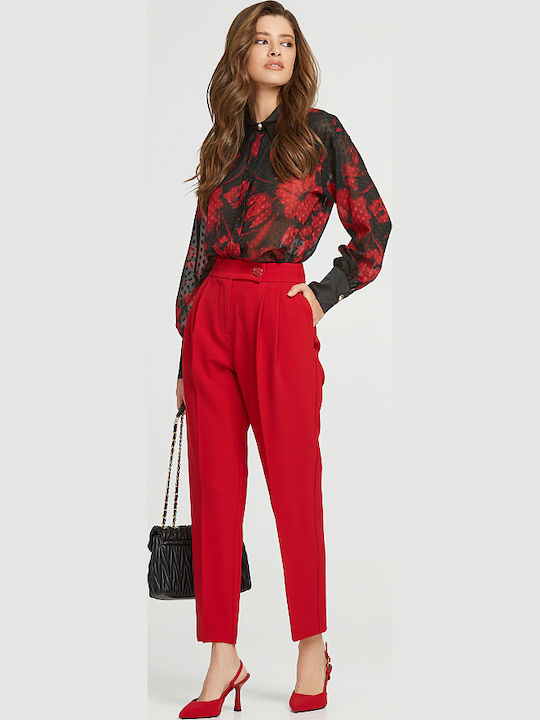 Women's Chino Trousers Regular Fit Red