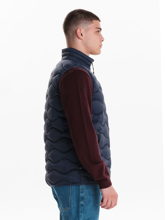 Ärmellos Winter Jacke Puffer Wasserdicht und Winddicht Blau