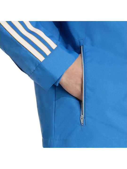 Real Madrid Winter Jacke Parka Wasserdicht Hellblau
