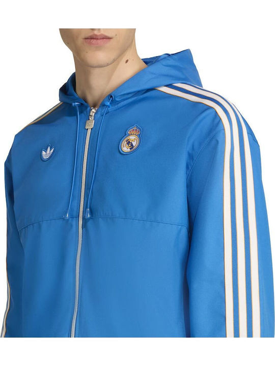 Real Madrid Winter Jacke Parka Wasserdicht Hellblau