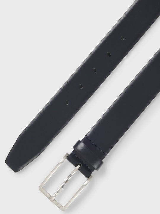 Erman Men's Belt Leather Navy Blue