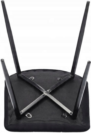 Scaune Sala de mese Catifelate Negru 1buc 44x54x89buc