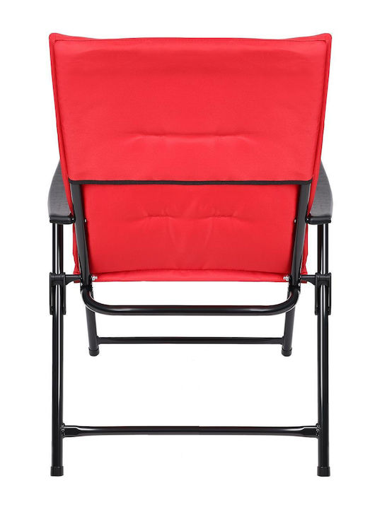 Outdoor Chair Metallic Red with Cushion 59x66x90cm