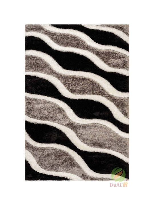 Covor Rectangular Mătase Black-grey