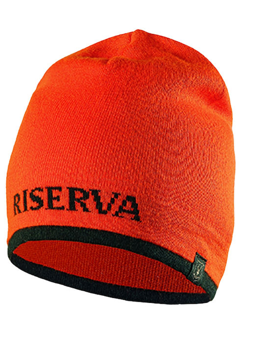 Beanie Unisex Σκούφος Πλεκτός σε Πορτοκαλί χρώμα