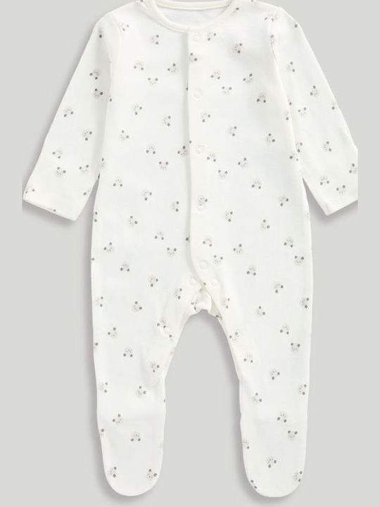 Mothercare Baby Bodysuit Set Long-Sleeved Ecru 3pcs