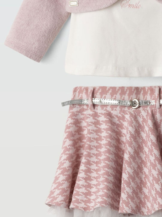 Kinder-Set mit Rock Winter 4Stück Pink