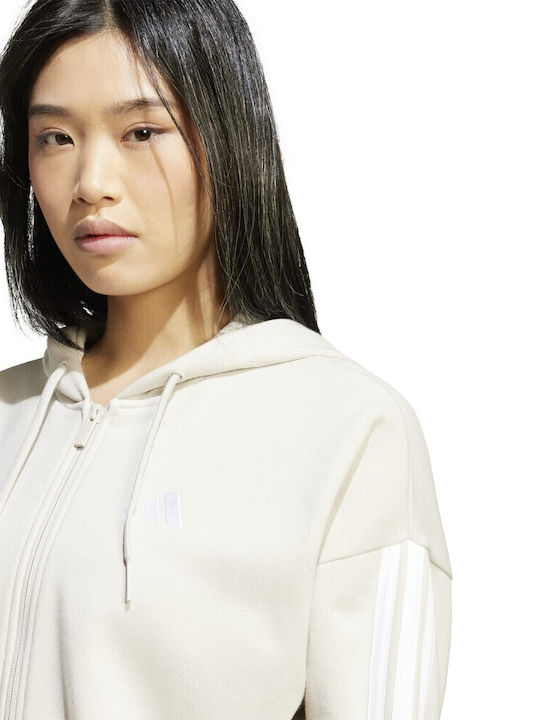 Women's Sweatshirt Jacket Hooded Beige