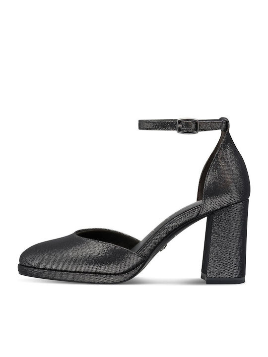 Pumps mit Riemchen & hoher Absatz Pewter Glam