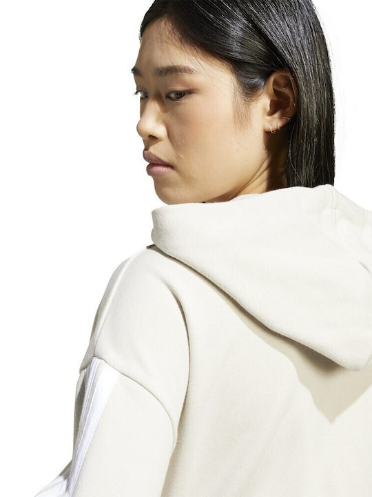 Women's Sweatshirt Jacket Hooded Beige