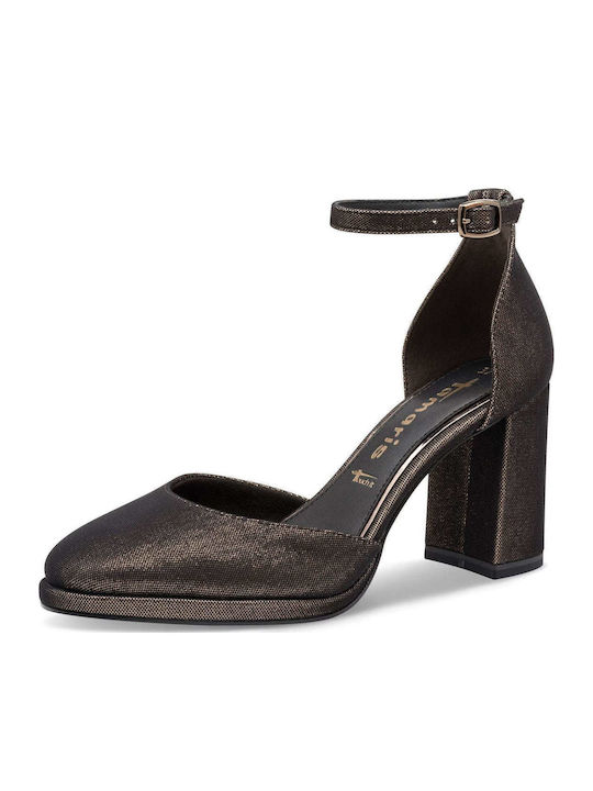 Copper Glam High Heels with Strap