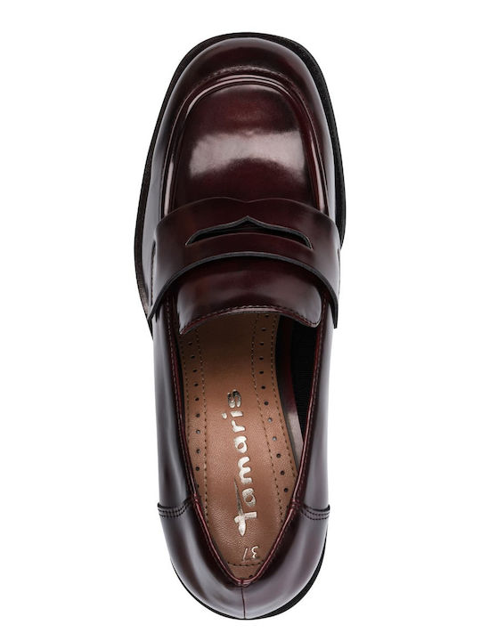 Synthetic Leather Burgundy High Heels