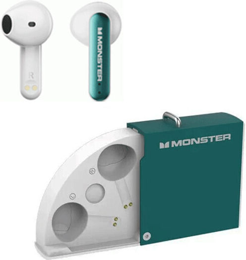 Monster XKT17 Earbud Bluetooth Handsfree Earphones with Charging Case Green