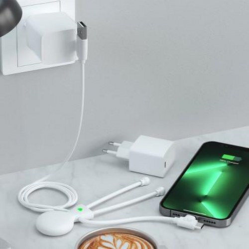 Xoopar Xoopar Handyladegerät mit USB-C Ausgangsanschlüsse 60W Stromlieferung Weiß