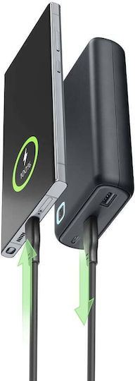 Cellular Line Essence Turbo Power Bank 20000mAh 20W με Θύρα USB-A και Θύρα USB-C Γκρι