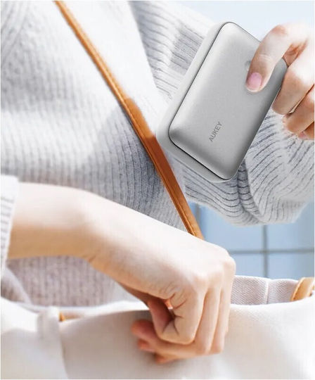 Aukey PB-Y57 Spark Mini Power Bank 20000mAh 22.5W με Θύρα USB-A και Θύρα USB-C Power Delivery Λευκό