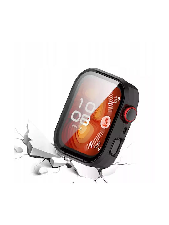 Tech-Protect Plastic Case with Glass in Black color for Huawei Watch Fit 4
