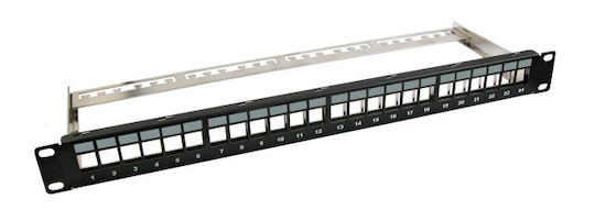Keystone Panel 1u 24p Στήριγμα Kαλωδίων&amp;γείωση Μαύρο Efb 37580.1v2