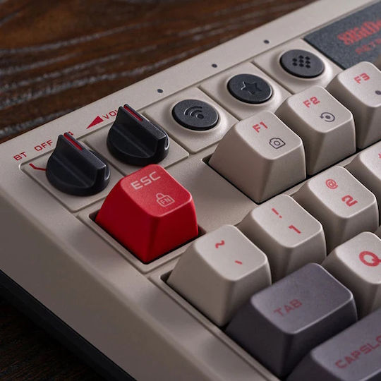 8Bitdo Retro N Edition Ασύρματο Gaming Μηχανικό Πληκτρολόγιο με Custom διακόπτες (Αγγλικό US) Γκρι