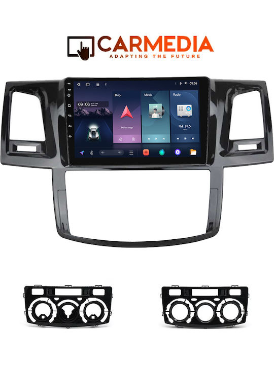 Carmedia Auto-Audiosystem für Toyota Hilux 2005-2011 mit A/C Bluetooth USB WiFi GPS Apple CarPlay Android Auto mit 9 Zoll Touchscreen