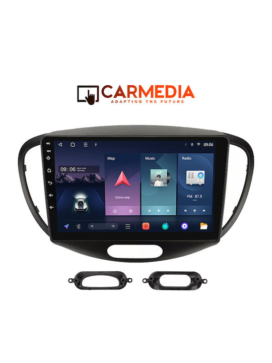 Carmedia Ηχοσύστημα Αυτοκινήτου για Hyundai i10 2008-2013 (Bluetooth/USB/WiFi/GPS/Apple-Carplay/Android-Auto) με Οθόνη Αφής 9"