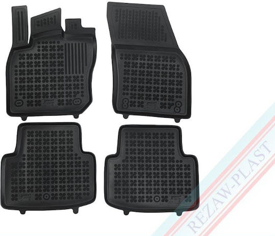 Rezaw Plast Set of Front and Rear Mats 4pcs Tray Type for Volkswagen Tiguan 2023+ Black